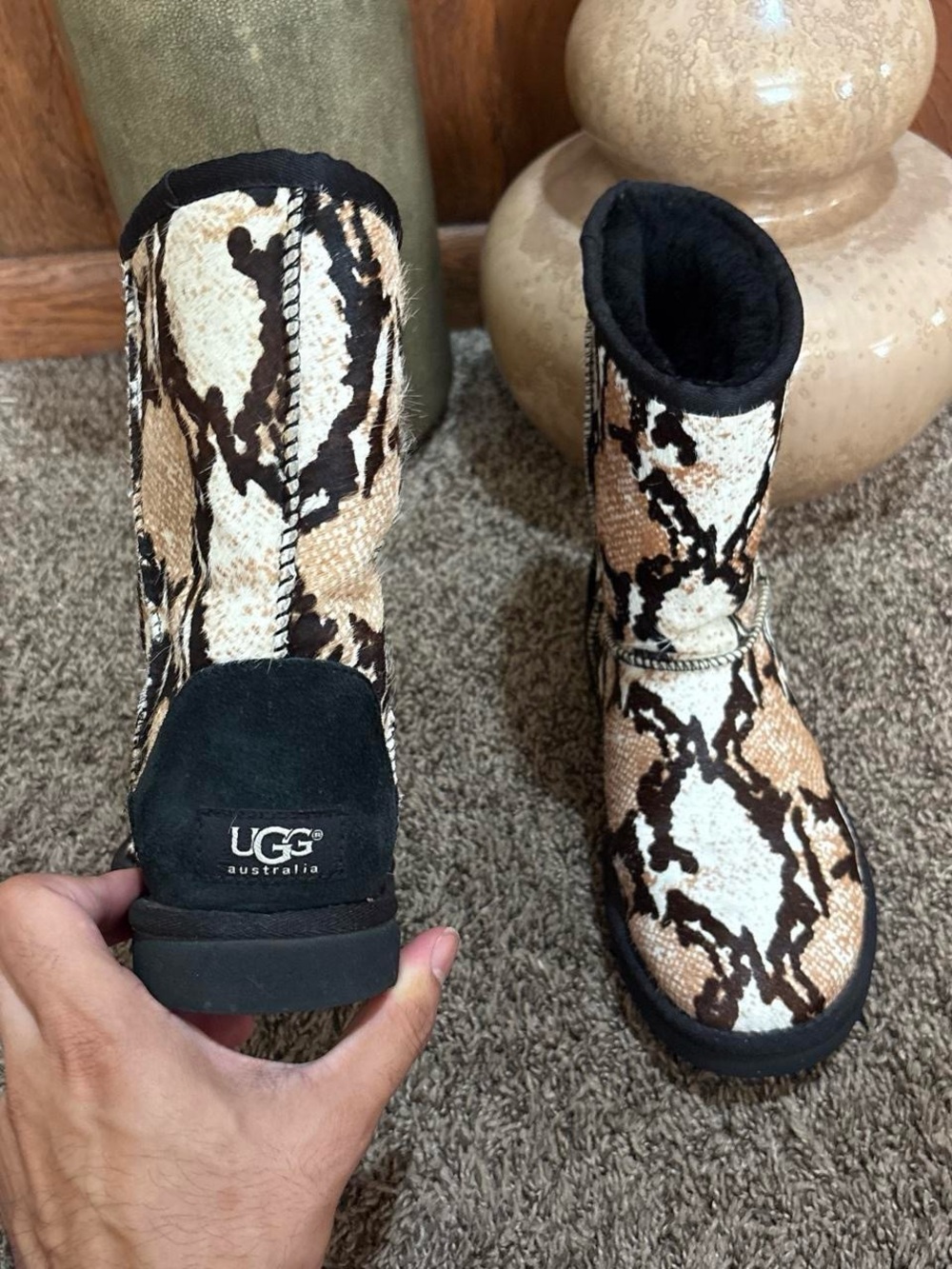 UGG Classic Short Reptile Calf Hair Boot